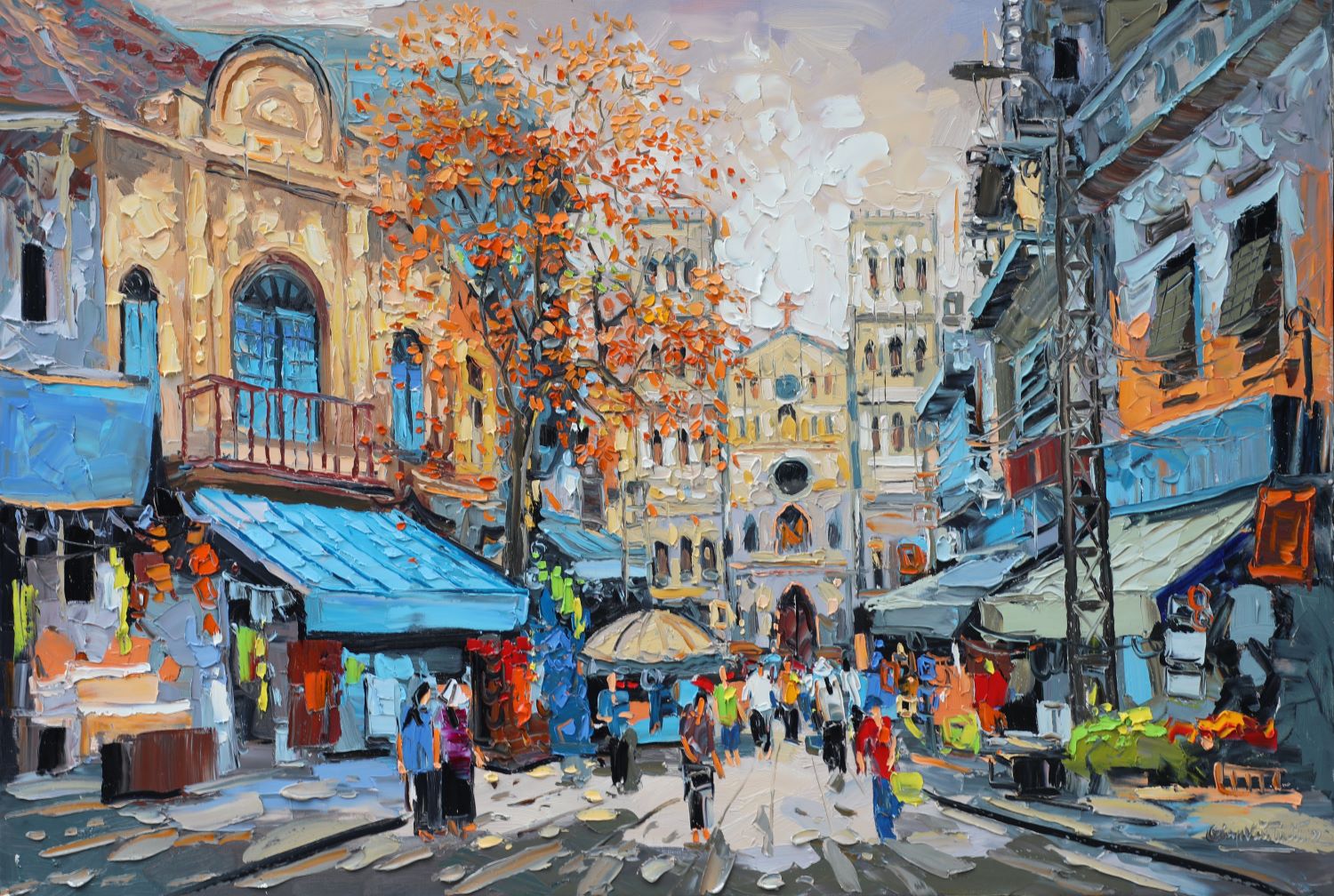 The Church - Vietnamese Oil Painting by Artist Giap Van Tuan